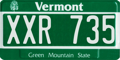 VT license plate XXR735