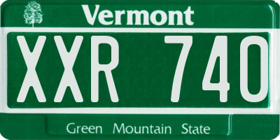VT license plate XXR740