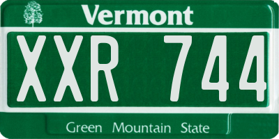 VT license plate XXR744