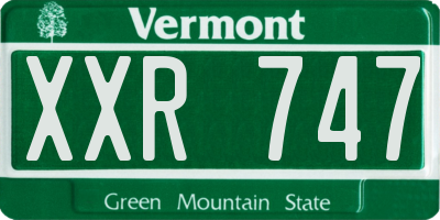 VT license plate XXR747