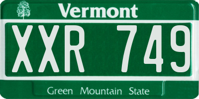 VT license plate XXR749