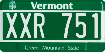 VT license plate XXR751