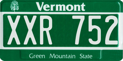 VT license plate XXR752