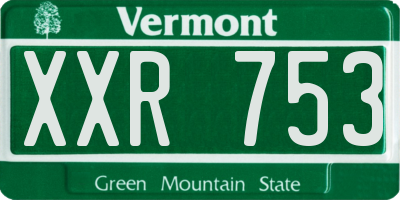 VT license plate XXR753