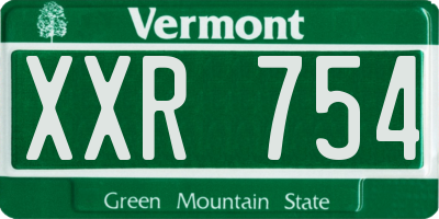 VT license plate XXR754