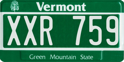 VT license plate XXR759