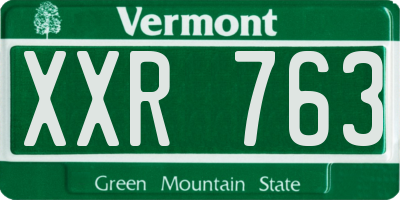 VT license plate XXR763