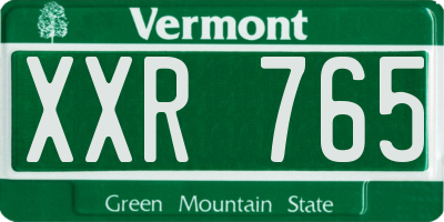 VT license plate XXR765