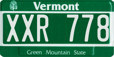 VT license plate XXR778