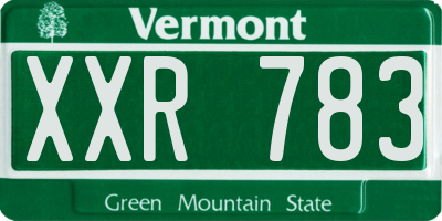 VT license plate XXR783