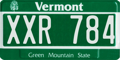 VT license plate XXR784