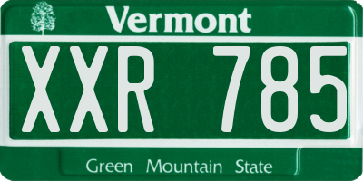 VT license plate XXR785
