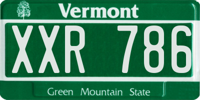 VT license plate XXR786