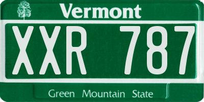 VT license plate XXR787