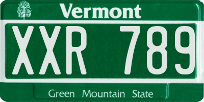 VT license plate XXR789