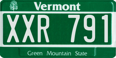 VT license plate XXR791