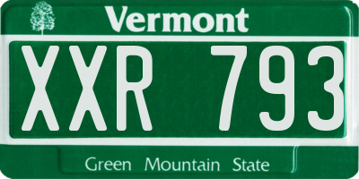 VT license plate XXR793