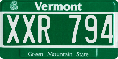 VT license plate XXR794