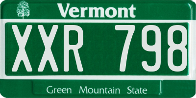 VT license plate XXR798