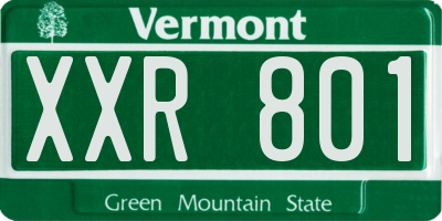 VT license plate XXR801
