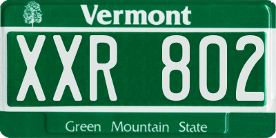 VT license plate XXR802