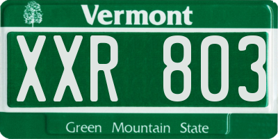 VT license plate XXR803