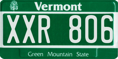 VT license plate XXR806
