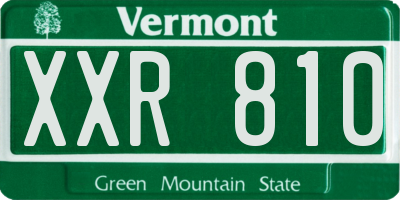 VT license plate XXR810