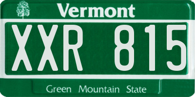 VT license plate XXR815
