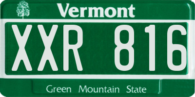VT license plate XXR816