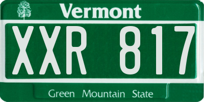 VT license plate XXR817