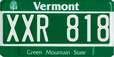 VT license plate XXR818
