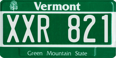 VT license plate XXR821