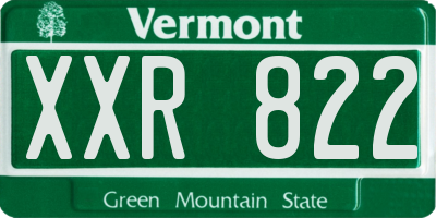 VT license plate XXR822