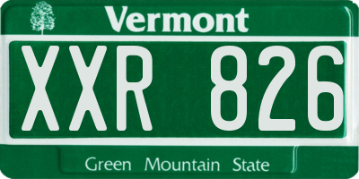 VT license plate XXR826