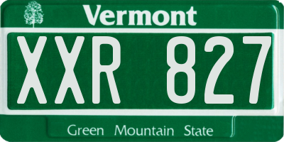 VT license plate XXR827
