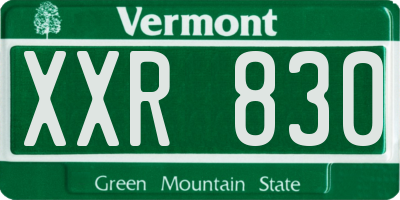 VT license plate XXR830