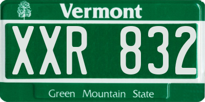 VT license plate XXR832