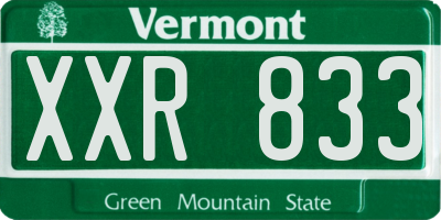 VT license plate XXR833