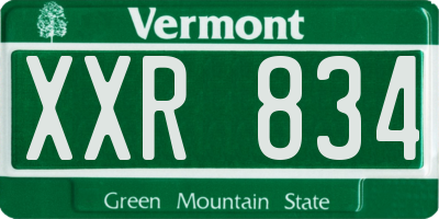 VT license plate XXR834