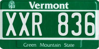 VT license plate XXR836