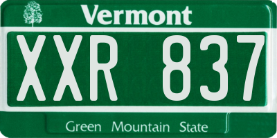 VT license plate XXR837