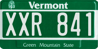 VT license plate XXR841
