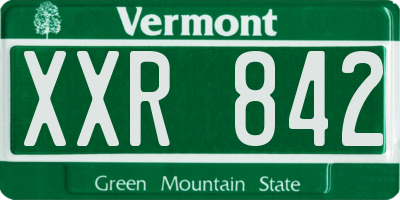 VT license plate XXR842