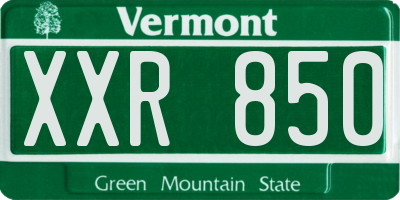 VT license plate XXR850