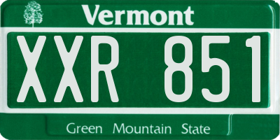 VT license plate XXR851