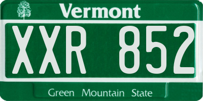 VT license plate XXR852
