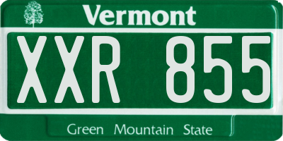 VT license plate XXR855