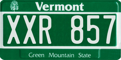 VT license plate XXR857