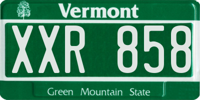 VT license plate XXR858